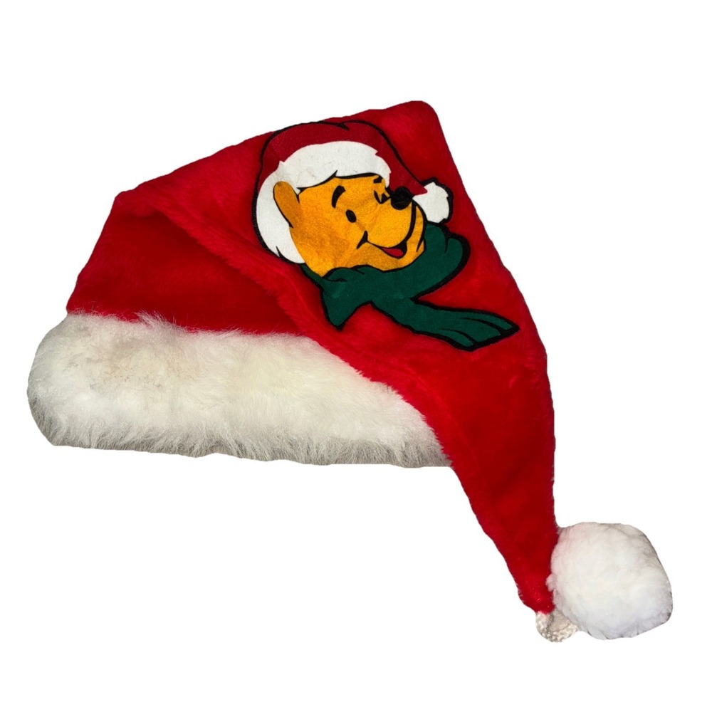 Disney Winnie the Pooh Christmas Hat anta Claus One Size Vintage